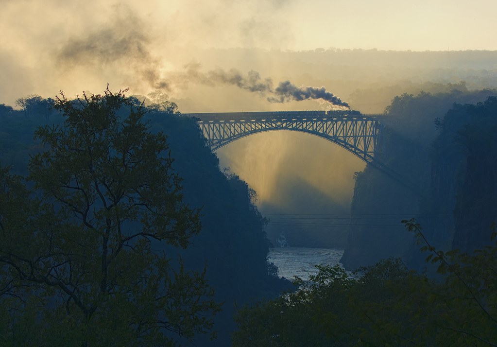 Take a steam train across the bridge.