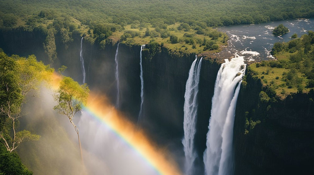 Rainbow falls (108 meters high).